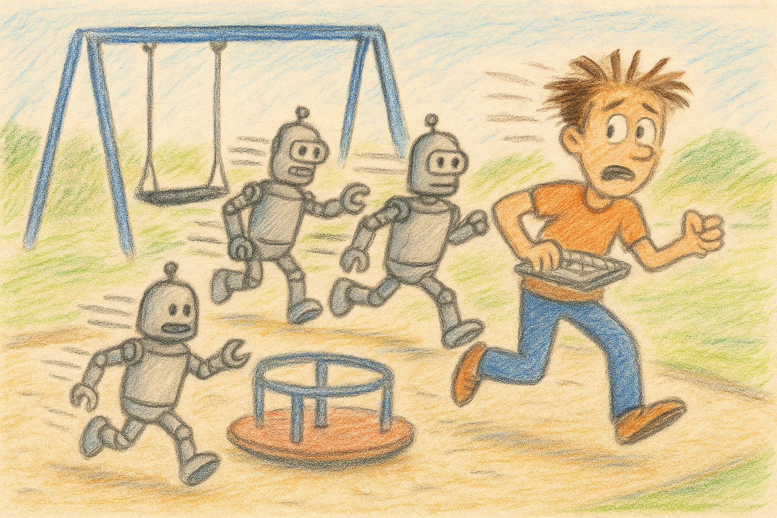 chased by robots