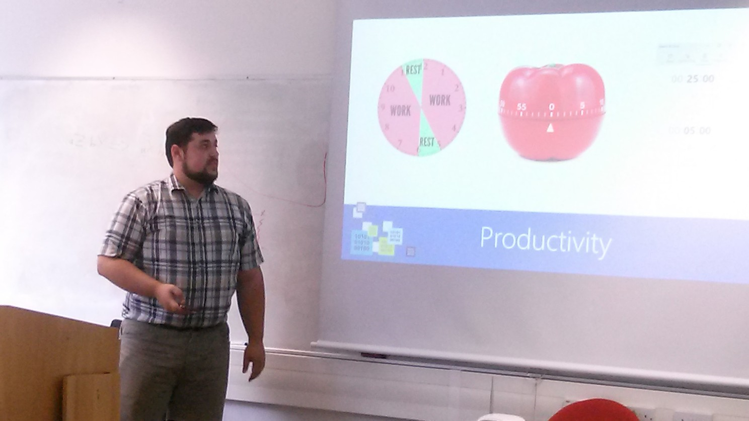 Presenting about Productivity and the Pomodoro technique at University College Dublin