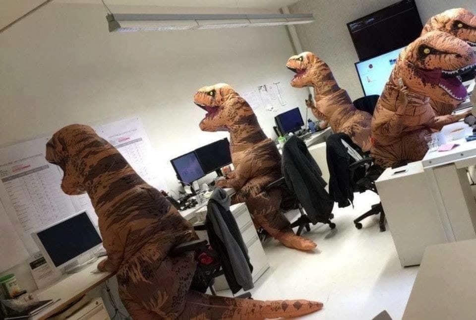 Dinosaurs with computers